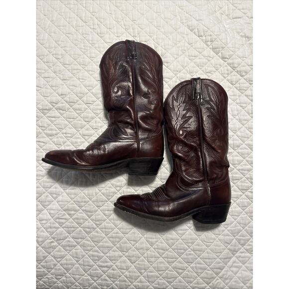 Dan Post Genuine Dark Brown Leather Men’s Western Cowboy Boots size Ew 8.5 - Picture 1 of 15